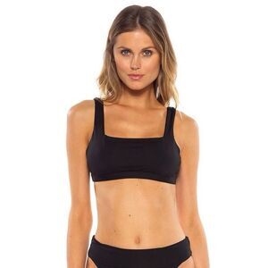 Becca by Rebecca Virtue Black Olivia Bralette Square Neck Bikini Top